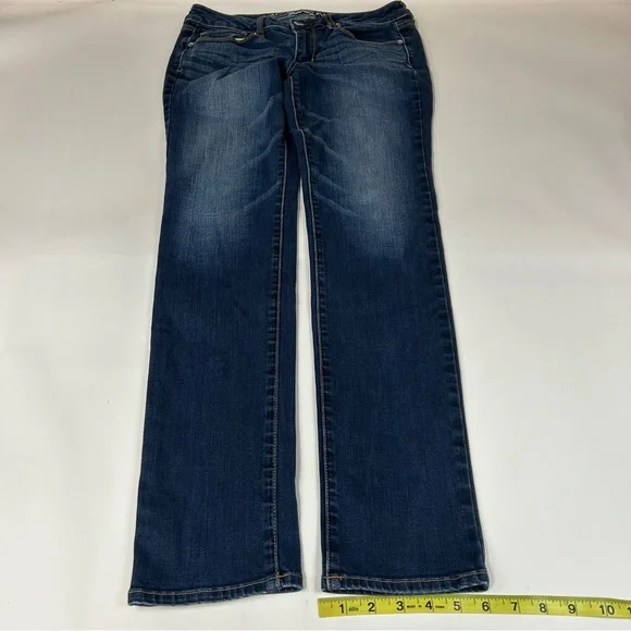 Y2K American Eagle Women’s Size 10 LONG Skinny Jeans Dark Wash Stretch #1217 - Picture 11 of 12